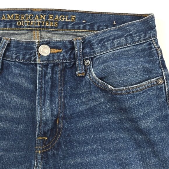 American Eagle Outfitters Men's Blue Faded Slim Straight Leg Jeans Size 30 - Picture 3 of 13